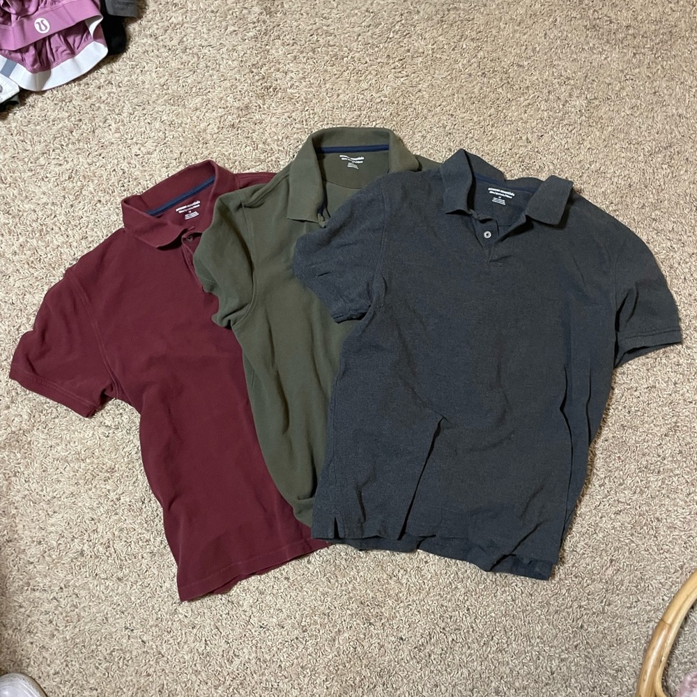 Bundle of 3 Amazon essentials polos